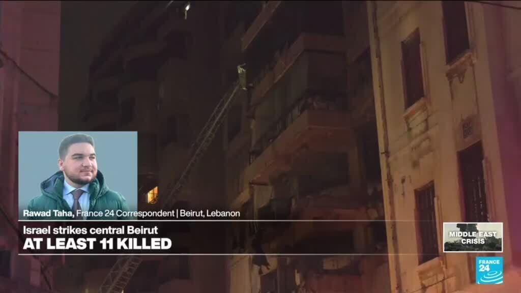 Al menos 11 personas muertas en ataques aéreos israelíes en dos zonas del centro de Beirut
