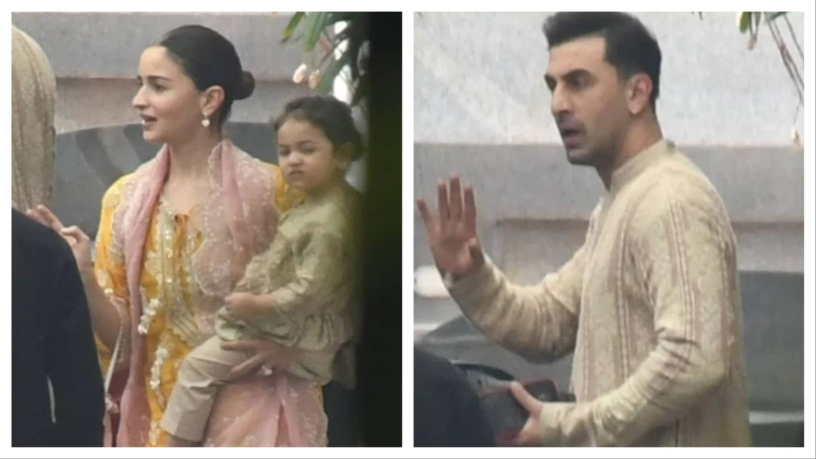 Alia Bhatt y Ranbir Kapoor salen con Raha para las celebraciones de Diwali; Hija se roba la atención con lindas expresiones.
