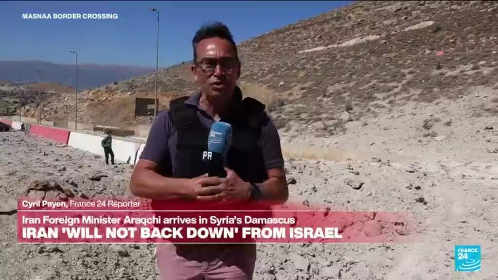 Civiles que huyen bloqueados en un cruce fronterizo clave entre Líbano y Siria debido al ataque israelí
