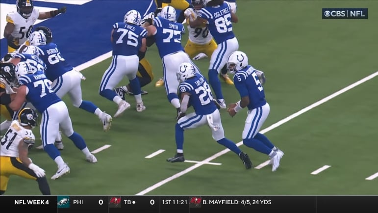 Tanor Bortollini Steelers defense Colts