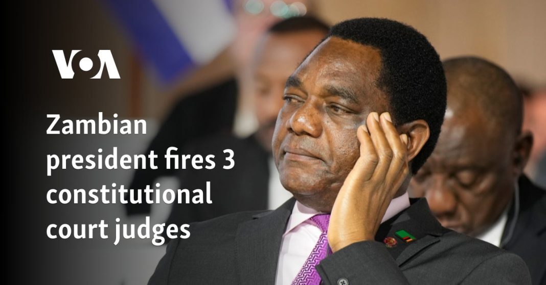 El presidente de Zambia despide a tres jueces del Tribunal Constitucional
