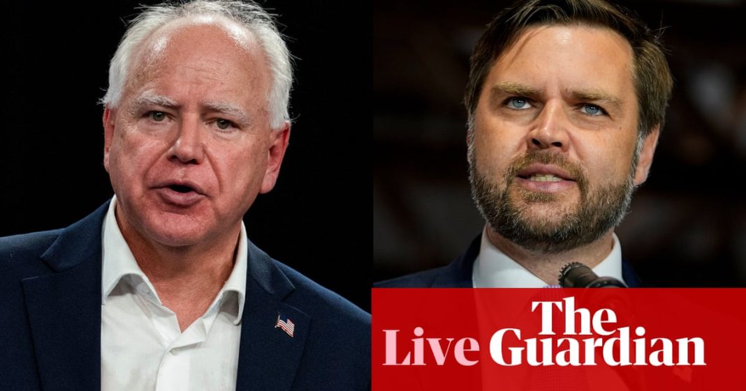 Elecciones estadounidenses: Tim Walz y JD Vance se enfrentarán en el debate sobre vicepresidente – actualizaciones en vivo
