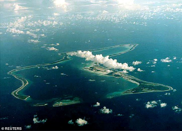 Una foto de archivo sin fecha muestra Diego García, la isla más grande del archipiélago de Chagos y sitio de una importante base militar estadounidense en medio del Océano Índico arrendada a Gran Bretaña.