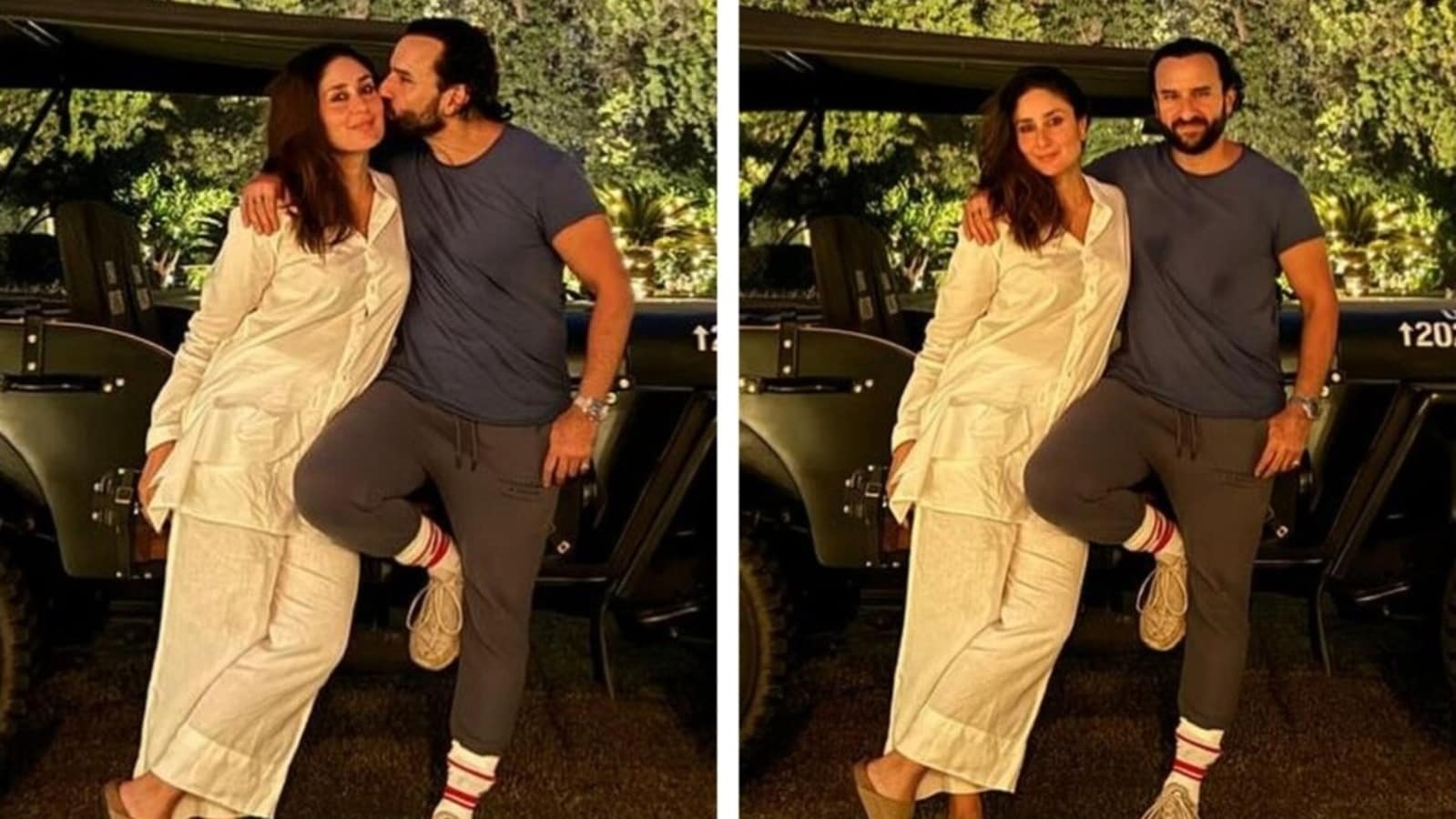 Kareena Kapoor y Saif Ali Khan celebran su 12º aniversario de bodas en el Palacio Pataudi con un beso
