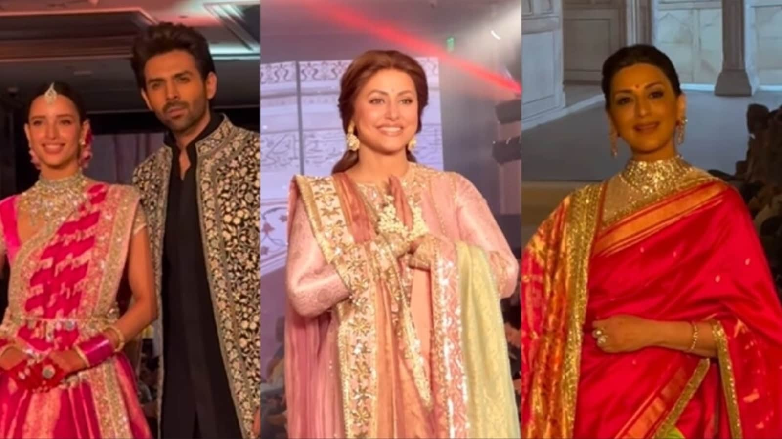 Kartik Aaryan y Triptii Dimri se vuelven espectaculares para el programa de Manish Malhotra; Sonali Bendre y Hina Khan caminan por la rampa
