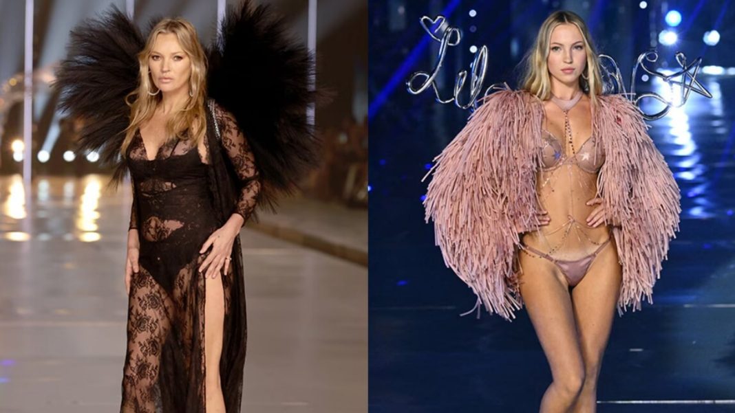 Kate Moss debuta en el desfile de modas de Victoria's Secret a los 50 años junto a su hija Lila
