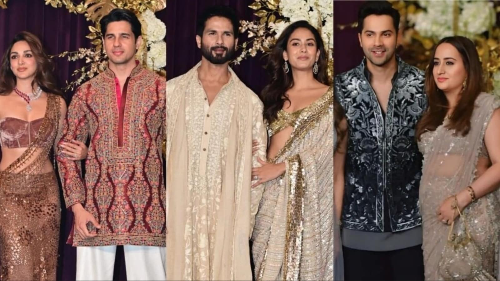 Kiara Advani-Sidharth, Shahid Kapoor-Mira y Varun-Natasha llevan el romance de Bollywood a la fiesta Diwali de Manish Malhotra
