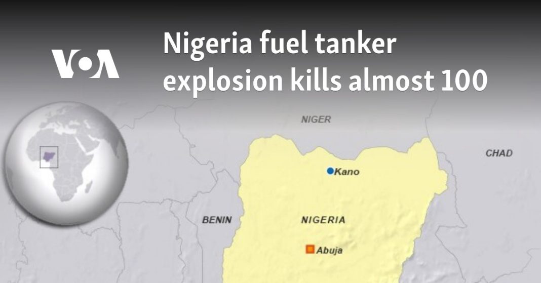 La explosión de un camión cisterna de combustible en Nigeria mata a casi 100 personas 
