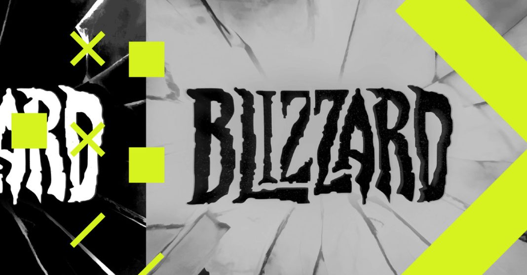 A photo illustration of Blizzard Entertainment’s logo.