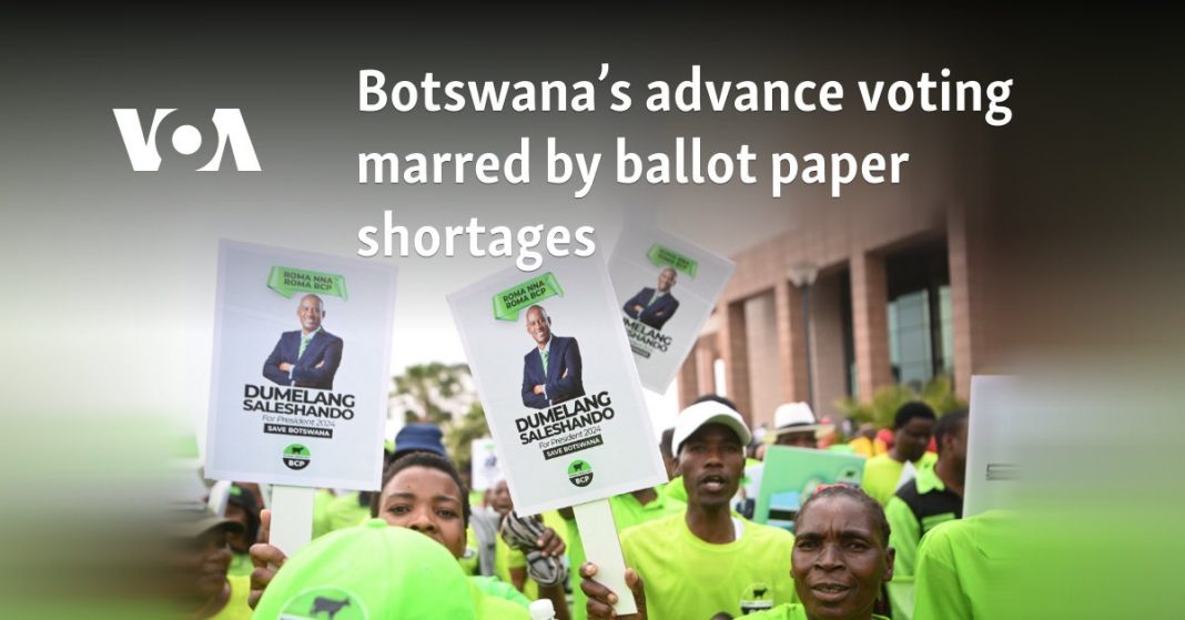 La votación anticipada en Botswana se ve empañada por la escasez de papeletas
