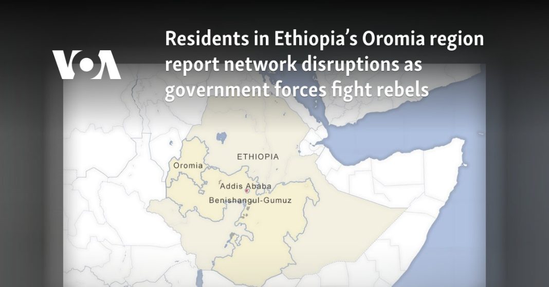 Los residentes de la región de Oromia en Etiopía informan interrupciones en la red mientras las fuerzas gubernamentales luchan contra los rebeldes.
