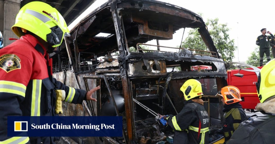 Se temen hasta 25 muertos en el incendio de un autobús escolar en Tailandia
