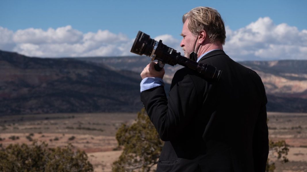 Christopher Nolan behind the scenes of Oppenheimer