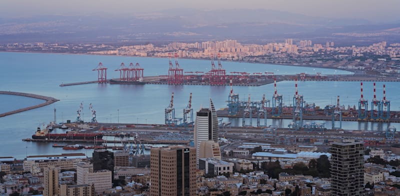 Haifa Port credit: Shutterstock