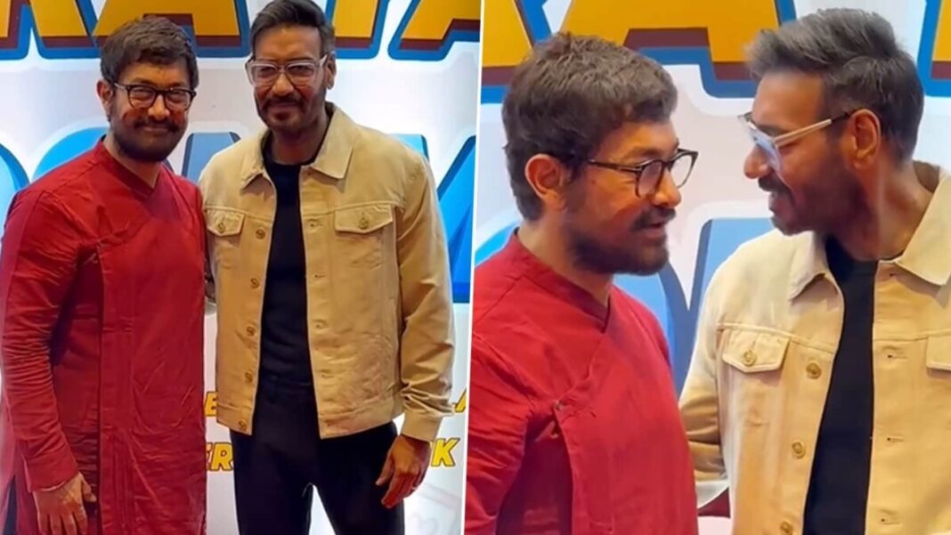 Aamir Khan, Ajay Devgn vistos juntos en el evento. Su reunión tiene una conexión Ishq.
