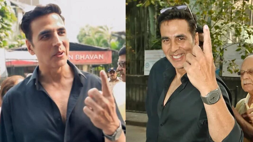 Akshay Kumar entre los primeros en presentarse a votar en las elecciones de Maharashtra después de superar el rápido fuego político del HTLS 2024
