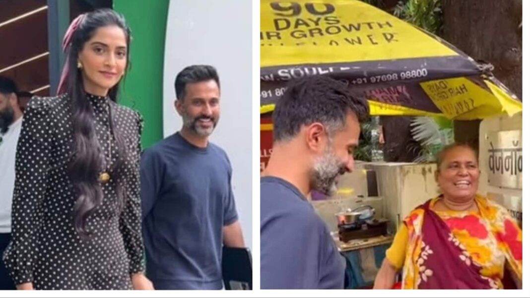 Anand Ahuja se detiene para escuchar a una mujer necesitada durante una excursión con Sonam Kapoor; Internet lo llama 