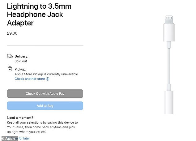 Apple parece haber descontinuado el adaptador Lightning a conector para auriculares de 3,5 mm, ya que los compradores de todo el mundo descubren que la popular pieza de tecnología ya no está disponible.