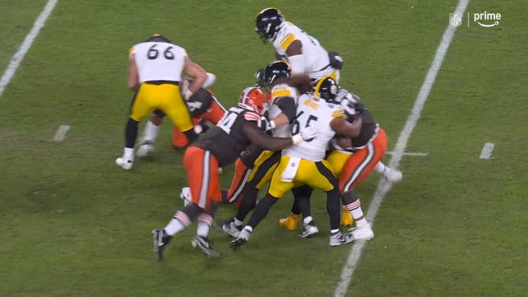 Myles Garrett Russell Wilson Dan Moore Jr. sack Steelers Arthur Smith