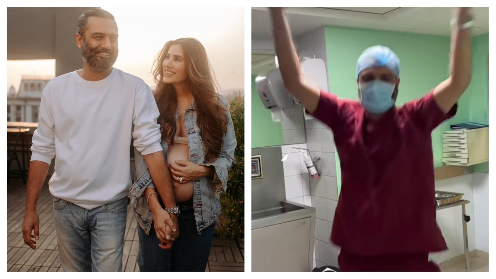 El marido de Sonnalli Seygall celebra la llegada de la niña con un alegre baile en el hospital. Mirar
