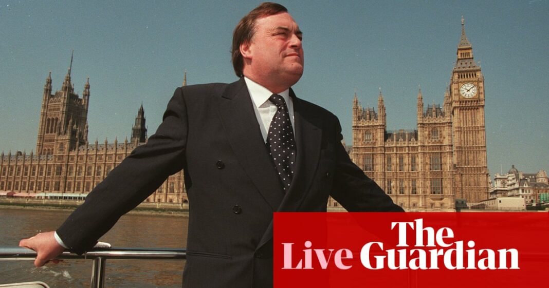 John Prescott, viceprimer ministro laborista de Tony Blair, muere a los 86 años – UK politics live
