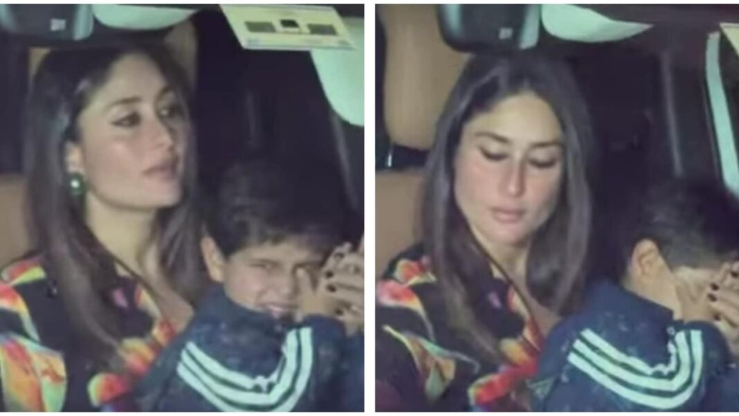 Kareena Kapoor se convierte en una madre protectora y cubre el rostro de Jeh de las linternas. Mirar
