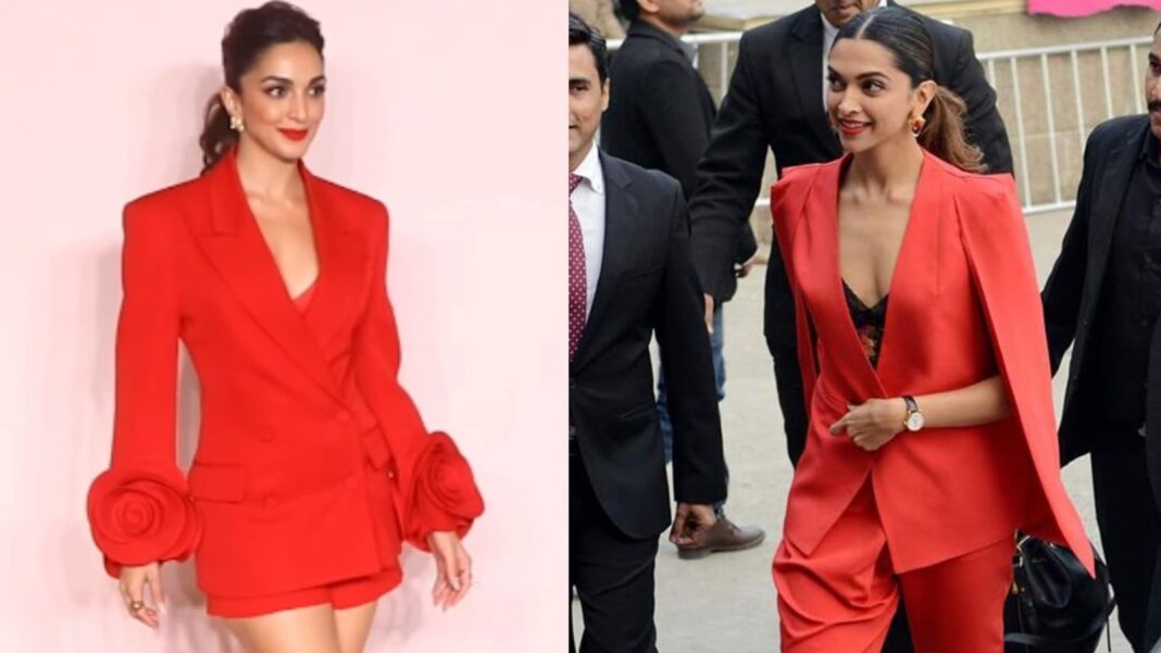 Kiara Advani acusada de copiar a Deepika Padukone en un evento; Los internautas la llaman 'fusión de Deepika y Alia'.
