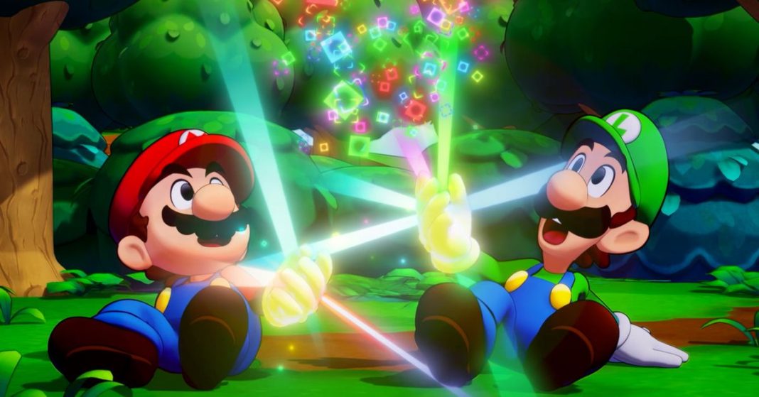 A screenshot from the video game Mario &amp; Luigi: Brothership.