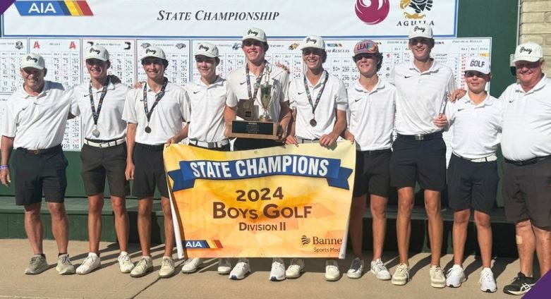 The Scottsdale Notre Dame Prep boys' golf team won the 2024 AIA Division II state championship.