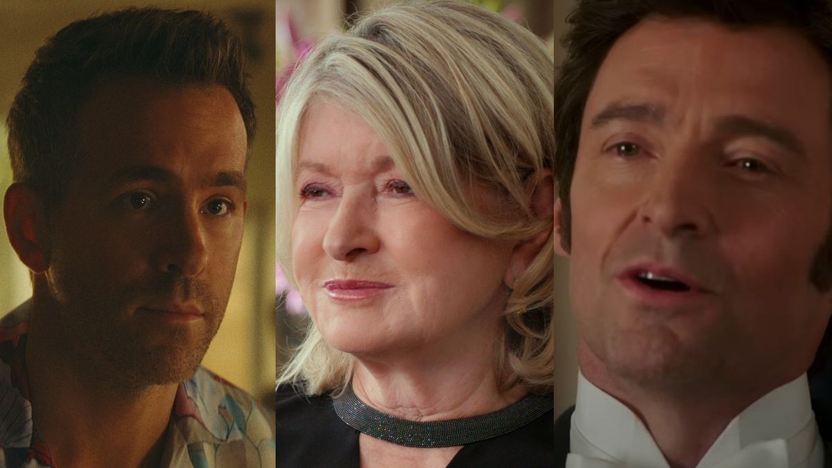 Ryan Reynolds stars in Red Notice, Martha Stewart appears in Martha and Hugh Jackman stars in The Greatest Showman