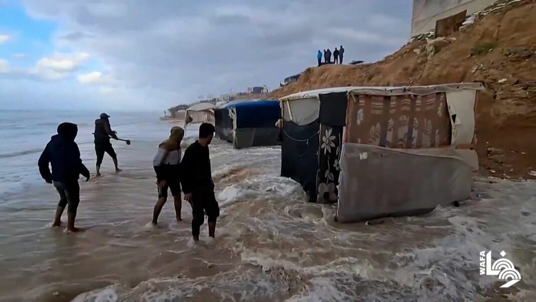 Video. El mal tiempo en Gaza agrava los desafíos
