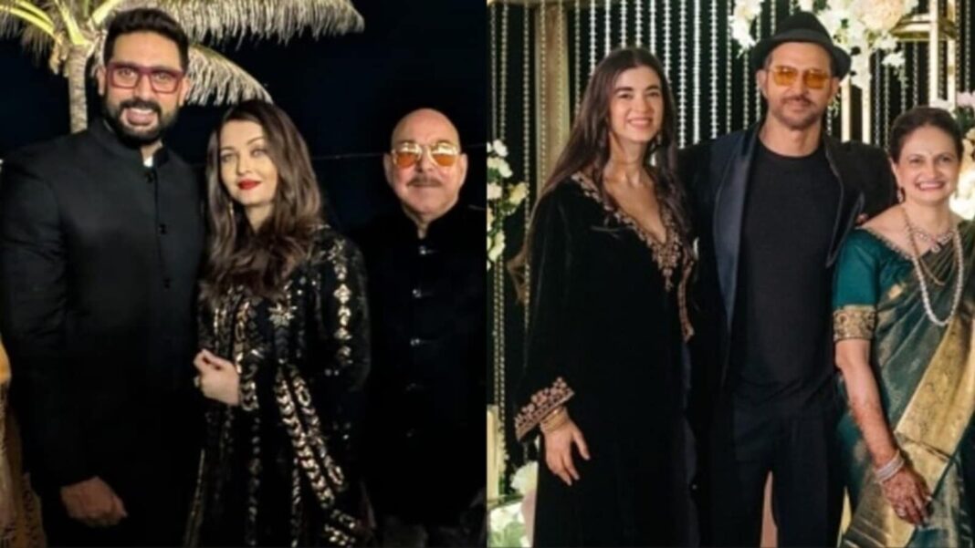 Abhishek Bachchan-Aishwarya Rai y Hrithik Roshan-Saba Azad asisten a la boda en Mumbai y sonríen para las fotografías. Mira fotos nunca vistas
