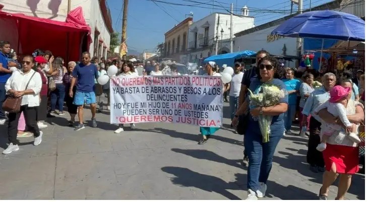 Ciudadanos exigen justicia para Diego, el niño asesinado por una bala perdida en Yautepec, Morelos
