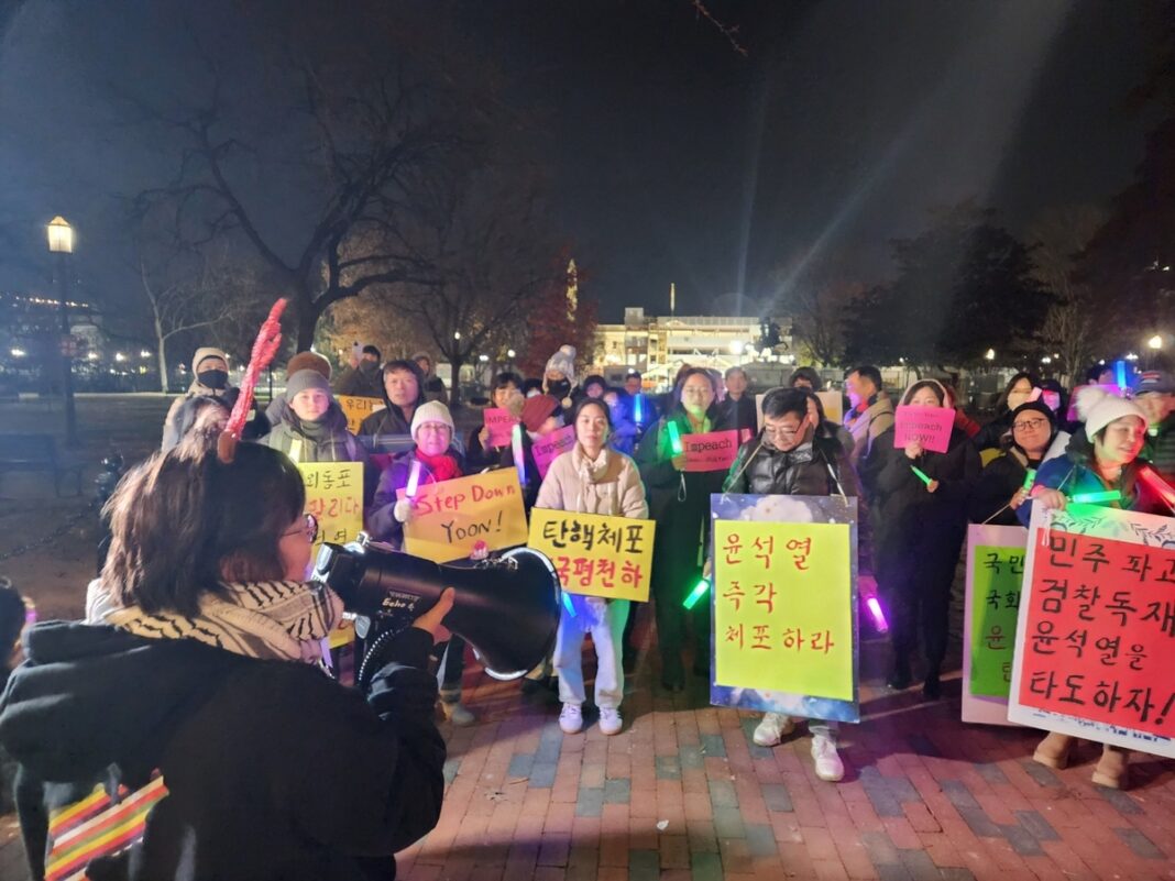 Dozens of Korean Americans stage rally calling for Yoon's impeachment