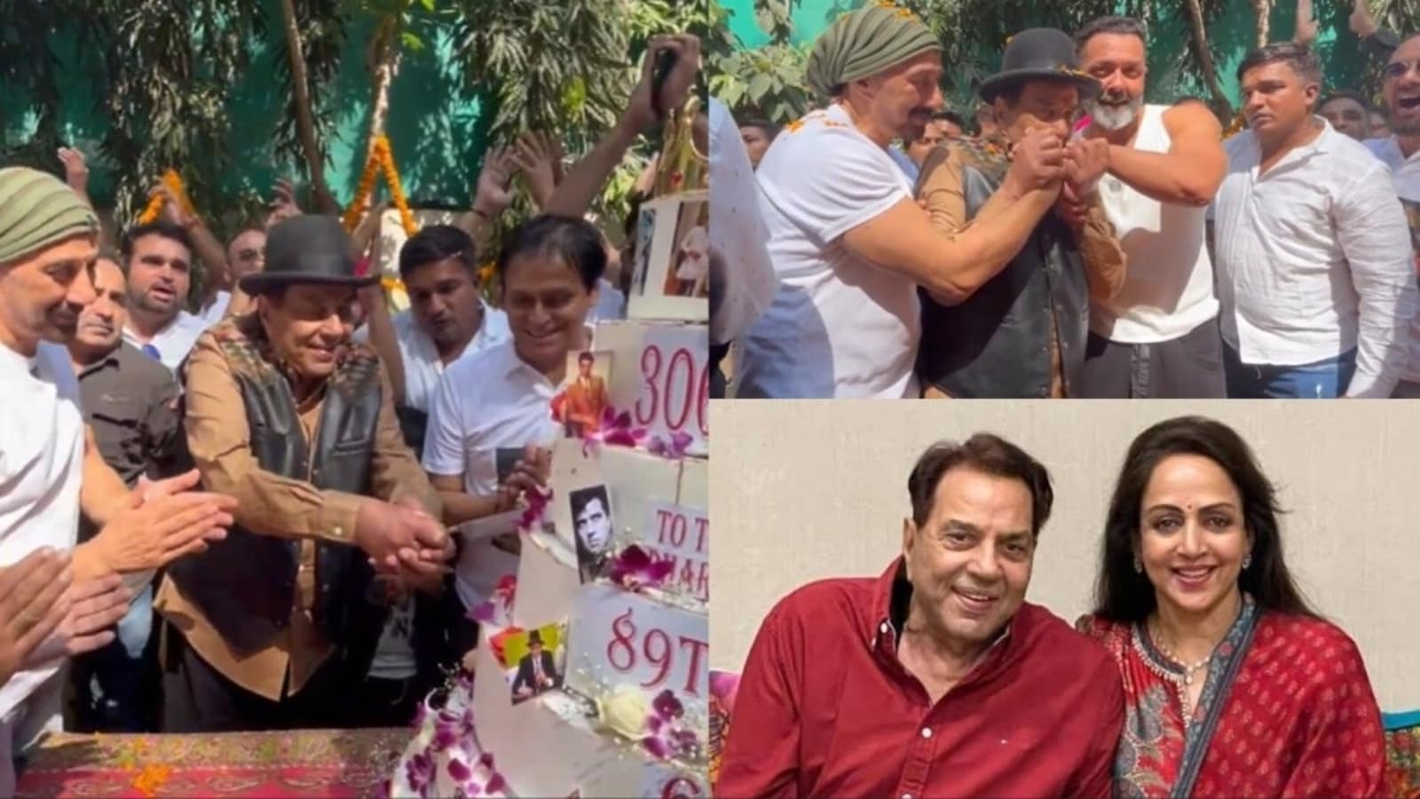 Dharmendra celebra su 89 cumpleaños con Sunny Deol-Bobby Deol, les besa las manos; Hema Malini le desea un post
