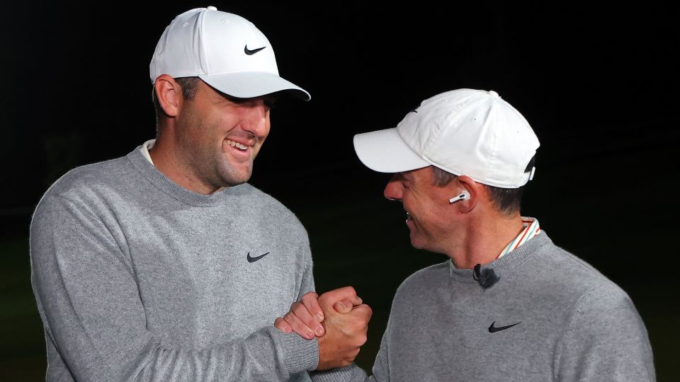 El enfrentamiento: Rory McIlroy y Scottie Scheffler superan a Bryson DeChambeau y Brooks Koepka para reclamar un premio criptográfico de 10 millones de dólares
