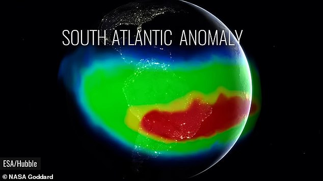 La NASA ha estado monitoreando la anomalía del Atlántico Sur, un punto débil en el campo magnético de la Tierra ubicado a 40.000 millas sobre la superficie del planeta entre América del Sur y el suroeste de África.