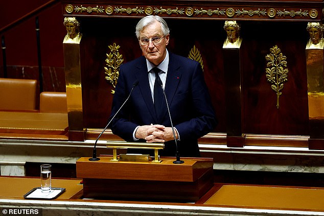 Bruno Retailleau lanzó esta terrible advertencia el martes, cuando se presentaron a la Asamblea Nacional mociones de censura contra el primer ministro Michel Barnier (en la foto).