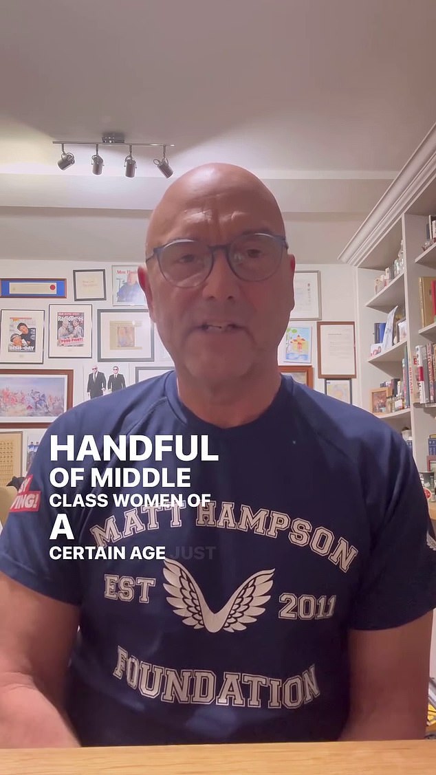 Gregg Wallace, de 60 años, lanzó ayer una extraordinaria perorata en Instagram contra sus acusadores de 'clase media'.