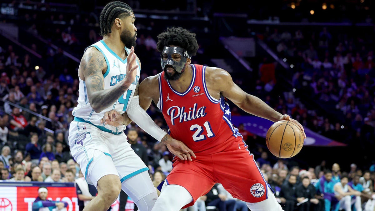 Joel Embiid de los 76ers pierde 34 puntos en la victoria contra los Hornets después de perderse un juego por fractura de seno nasal
