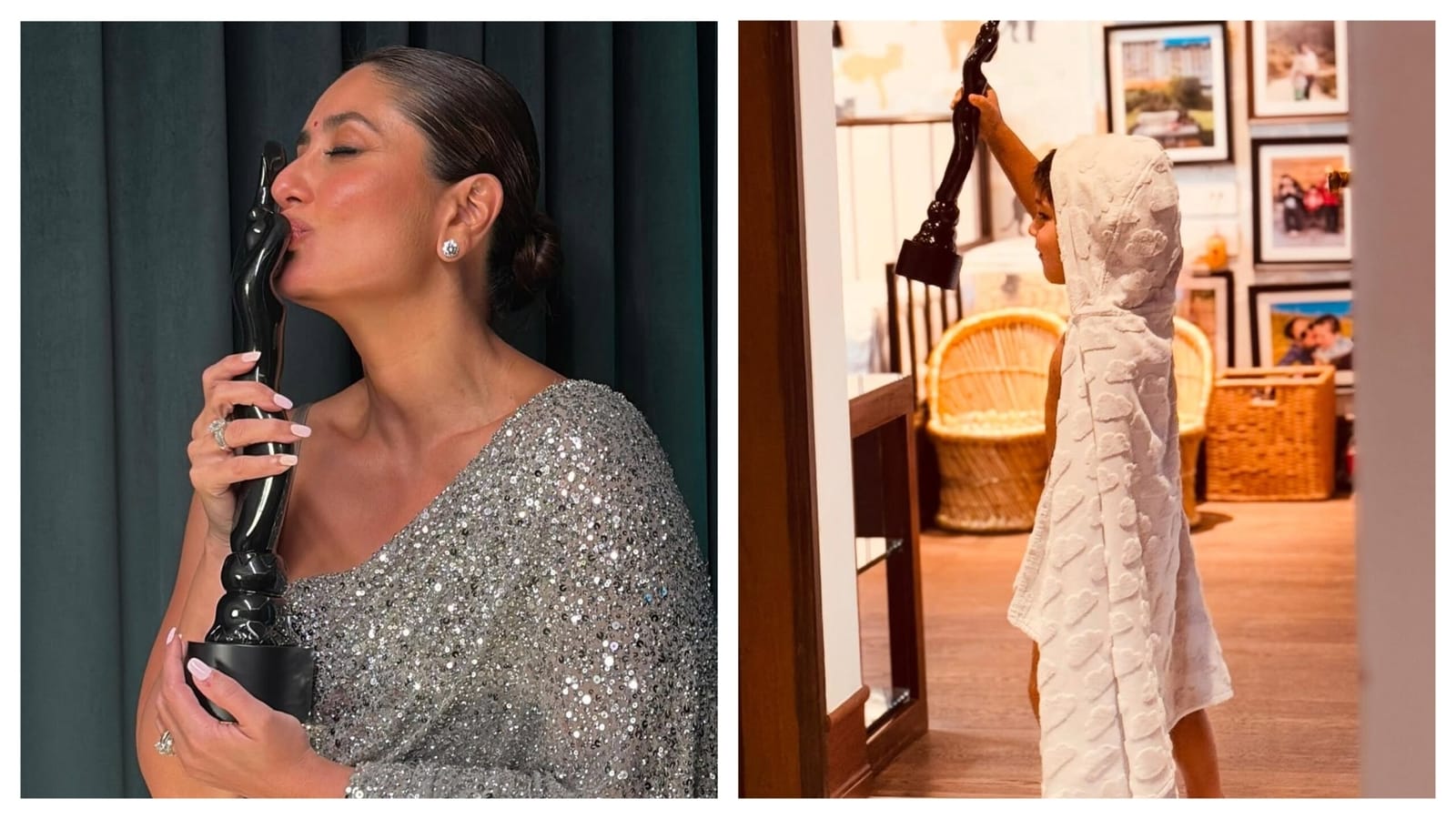 Kareena Kapoor comparte la foto de su hijo Jeh Ali Khan mientras juega con su premio Filmfare: 'Él cree que es suyo'
