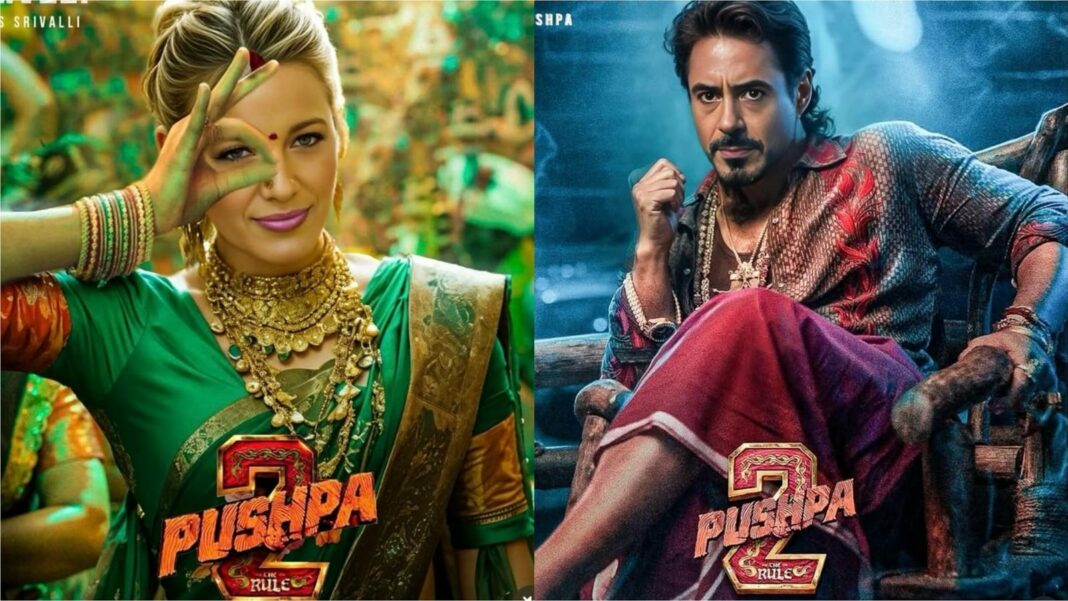 Pushpa 2 The Rule va a Hollywood: AI imagina a Robert Downey Jr, Keanu Reeves como Pushpa, Blake Lively como Srivalli
