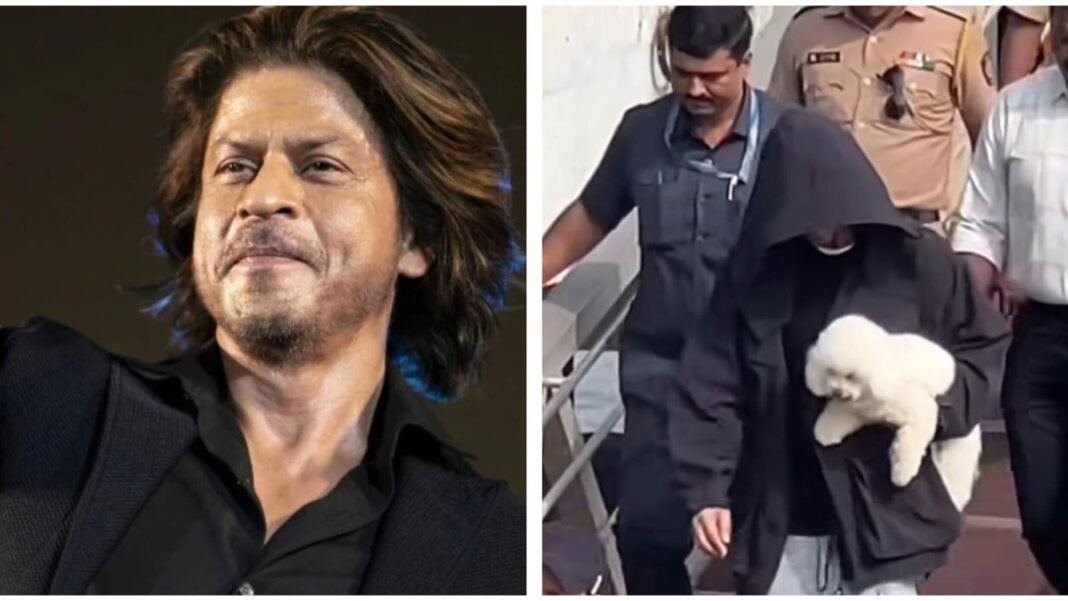 Shah Rukh Khan esconde la cara con una sudadera con capucha y sostiene a su perro mientras regresa a Mumbai. Mirar
