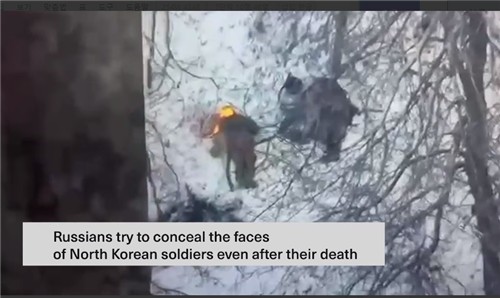 Zelenskyy shares video of Russian soldier allegedly setting fire to killed N.K. soldier