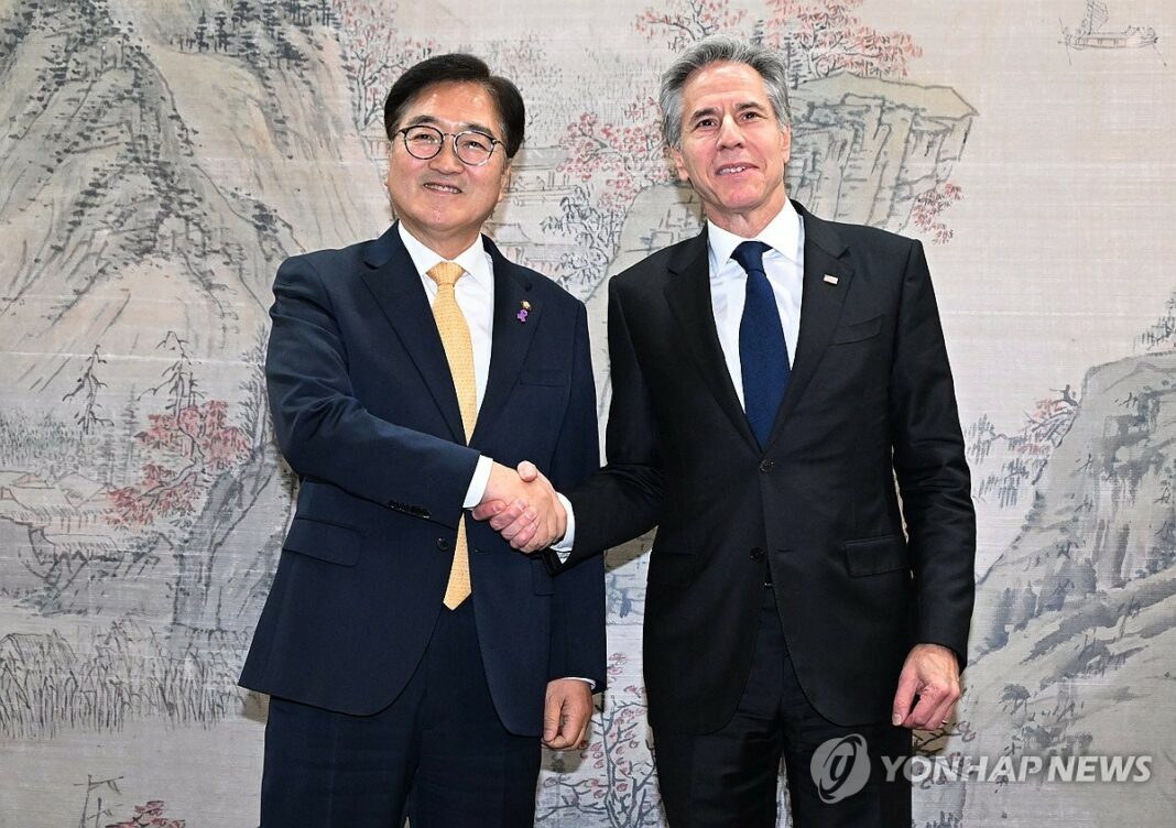 (LEAD) Assembly speaker discusses S. Korea-U.S. ties with Blinken