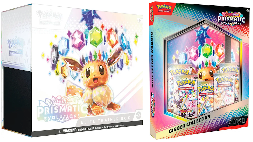 Cajas de Evoluciones Prismáticas de JCC Pokémon disponibles en Best Buy y Target
