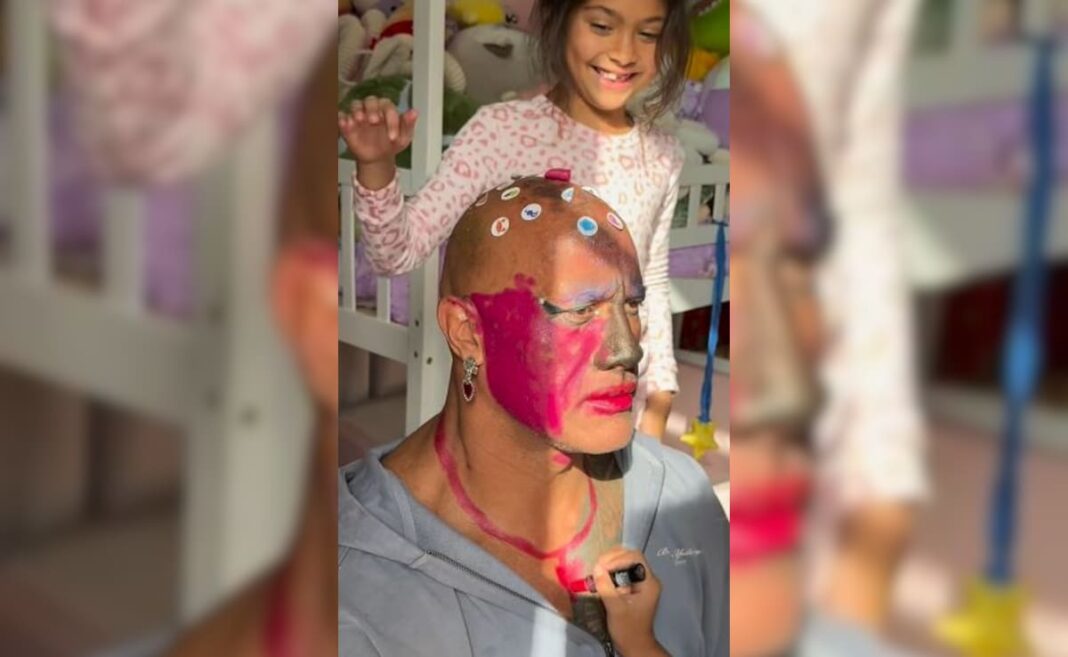 Dwayne Johnson recibe un cambio de imagen de sus hijas, y le encanta cada minuto
