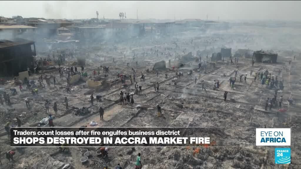 Ghana: Más de 100 tiendas destruidas en un incendio en un mercado de Accra
