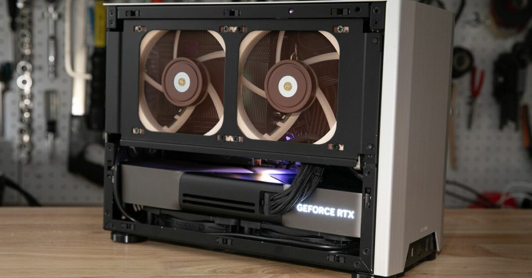 The Nvidia RTX 5090 Founder’s Edition in an Ncase M1. 