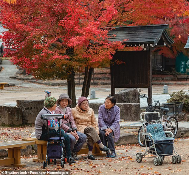 Un grupo de ancianas japonesas. Un profesor japonés ha predicho el año en que Japón se extinguirá si el país no lucha contra el rápido envejecimiento de su población.